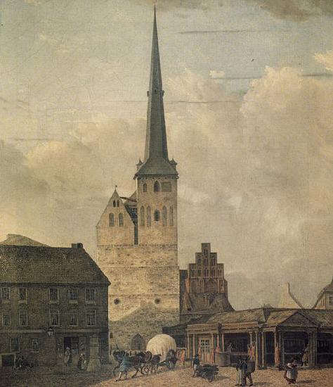 Johann Heinrich Hintze Berlin, Nikolaikirche von Westen oil painting image